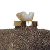 Sean Bottle w Zeolite Stone Lid | Black-Gray Glass | Gold Aluminum 12"