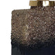 Sean Bottle w Zeolite Stone Lid | Black-Gray Glass | Gold Aluminum 12"