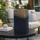 Sean Bottle w Zeolite Stone Lid | Black-Gray Glass | Gold Aluminum 12"