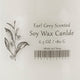 Renyl Earl Gray Scented Soy Wax Candles Set of 3 | White Glass 9"