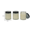 Renyl Earl Gray Scented Soy Wax Candles Set of 3 | White Glass 9"