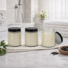 Renyl Earl Gray Scented Soy Wax Candles Set of 3 | White Glass 9"