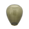 Abby Decorative Jar w Gold Aluminum-Brass Leaf Lid | Green Glass 14"
