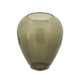 Abby Decorative Jar w Gold Aluminum-Brass Leaf Lid | Green Glass 14"