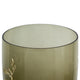Keath Large Vase w Gold Capri Leaf Design | Brass | Green Glass 15"