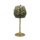 Keanu Small Candle Holder | Gold Capri Leaf Brass | Green Glass 13"