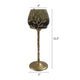 Keanu Large Candle Holder | Gold Capri Leaf Brass | Green Glass 16"