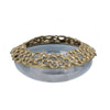Brian Decorative Bowl w Gold Aluminum Sculpted Lid | Black Glass 12"