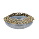 Brian Decorative Bowl w Gold Aluminum Sculpted Lid | Black Glass 12"
