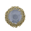 Brian Decorative Bowl w Gold Aluminum Sculpted Lid | Black Glass 12"