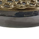 Brian Decorative Bowl w Gold Aluminum Sculpted Lid | Black Glass 12"