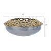Brian Decorative Bowl w Gold Aluminum Sculpted Lid | Black Glass 12"