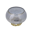 Marcy Decor Jar | Perforated Design Gold Aluminum Lid | Black Glass | 12"