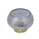 Marcy Decor Jar | Perforated Design Gold Aluminum Lid | Black Glass | 12"