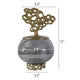 Marcy Decor Jar | Perforated Design Gold Aluminum Lid | Black Glass | 12"