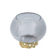 Marcy Decor Jar | Perforated Design Gold Aluminum Lid | Black Glass | 10"