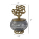 Marcy Decor Jar | Perforated Design Gold Aluminum Lid | Black Glass | 10"