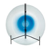 Chloe Handmade Charger Plate | Blue Glass Gradient Center | Black Stand 18"