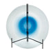 Chloe Handmade Charger Plate | Blue Glass Gradient Center | Black Stand 18"