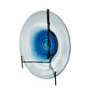 Chloe Handmade Charger Plate | Blue Glass Gradient Center | Black Stand 18"