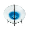 Chloe Handmade Charger Plate | Blue Glass Gradient Center | Black Stand 18"