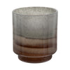 Ibiza Handcrafted Decorative Vase | Wood | Layered Brown-Gray Glass 9"