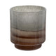 Ibiza Handcrafted Decorative Vase | Wood | Layered Brown-Gray Glass 9"