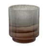 Ibiza Handcrafted Decorative Vase | Wood | Layered Brown-Gray Glass 9"