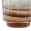 Ibiza Handcrafted Decorative Vase | Wood | Layered Brown-Gray Glass 9"
