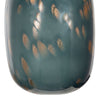 Celina Round Vase | Copper Fleck Details | Iron Neck Blue Glass | 17"