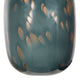 Celina Round Vase | Copper Fleck Details | Iron Neck Blue Glass | 17"