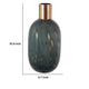 Celina Round Vase w Copper Fleck Details Blue Glass | Iron Neck | 20"