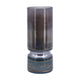 Jane Large Decorative Vase | Steel Base | Layered Blue-Black Glass 13"