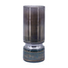 Jane Large Decorative Vase | Steel Base | Layered Blue-Black Glass 13"