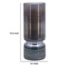 Jane Large Decorative Vase | Steel Base | Layered Blue-Black Glass 13"