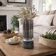 Jane Large Decorative Vase | Steel Base | Layered Blue-Black Glass 13"