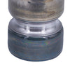 Jane Small Decorative Vase | Steel Base | Layered Blue-Black Glass 11"