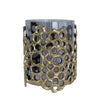 Brian Candle Holder | Honey Comb Gold Frame | Black Glass 11"