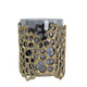 Brian Candle Holder | Honey Comb Gold Frame | Black Glass 11"