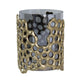 Brian Candle Holder | Honey Comb Gold Frame | Black Glass 11"