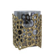 Brian Candle Holder | Honey Comb Gold Frame | Black Glass 11"
