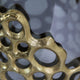 Brian Candle Holder | Honey Comb Gold Frame | Black Glass 11"