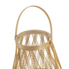 Nicole Decorative Lantern | Open Weave Design | Beige Bamboo | Glass 14"