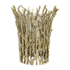 Mandy Mabrey Candle Holder | Branch Details | Gold Metal | Black Glass 13"
