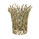 Mandy Mabrey Candle Holder | Branch Details | Gold Metal | Black Glass 13"