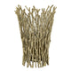 Mandy Mabrey Candle Holder | Branch Details | Gold Metal | Black Glass 13"