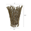 Mandy Mabrey Candle Holder | Branch Details | Gold Metal | Black Glass 13"