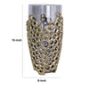 Brian Decorative Vase w Gold Metal Sculpted Lid | Black Glass 15"