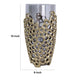 Brian Decorative Vase w Gold Metal Sculpted Lid | Black Glass 15"