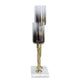 Vinie Candle Holder | Vintage 3 Arm Design | Gold Finish | Black Glass 17"